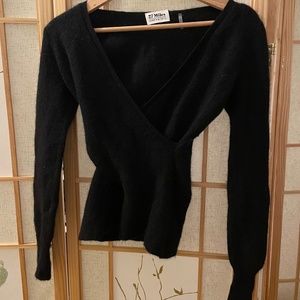 Cashmere Black Sweater Shirt